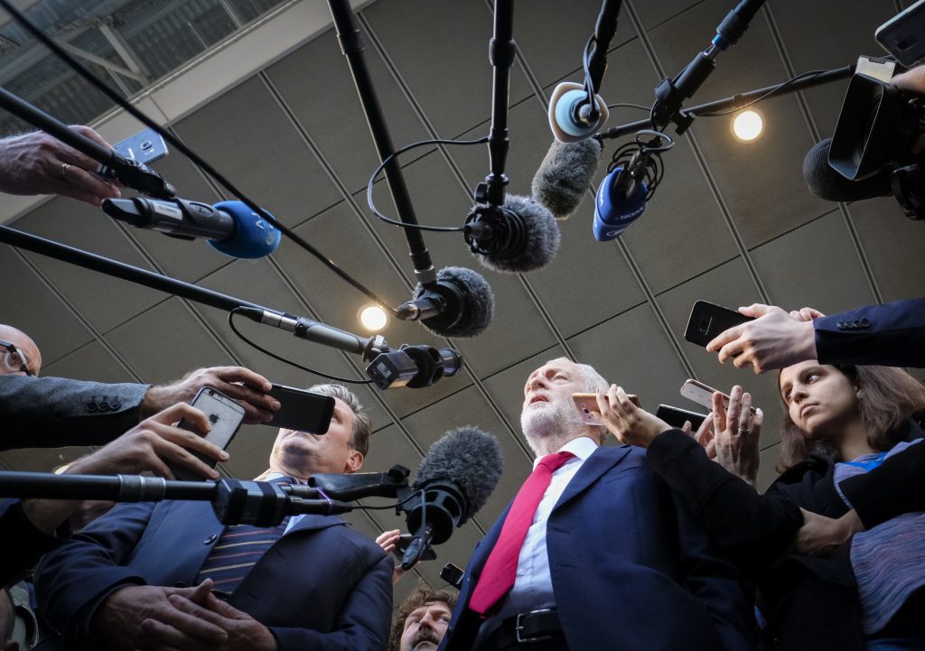 British Labour Party leader Corbyn in Brussels for Brexit talks