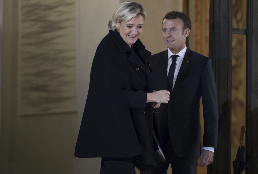 National Front president Le Pen at Elysee Palace