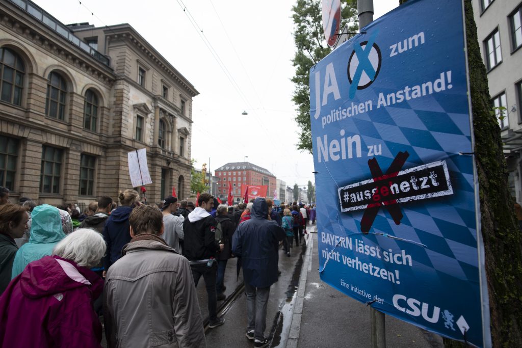 Protest against policy of the CSU party in Munich