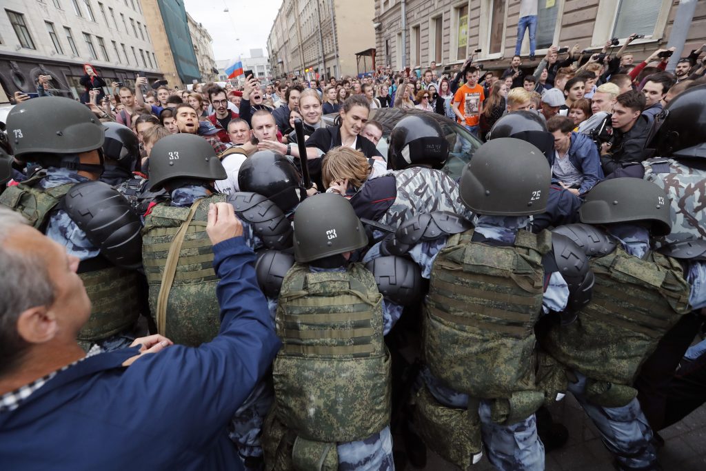 Protest against pension reform in Russia