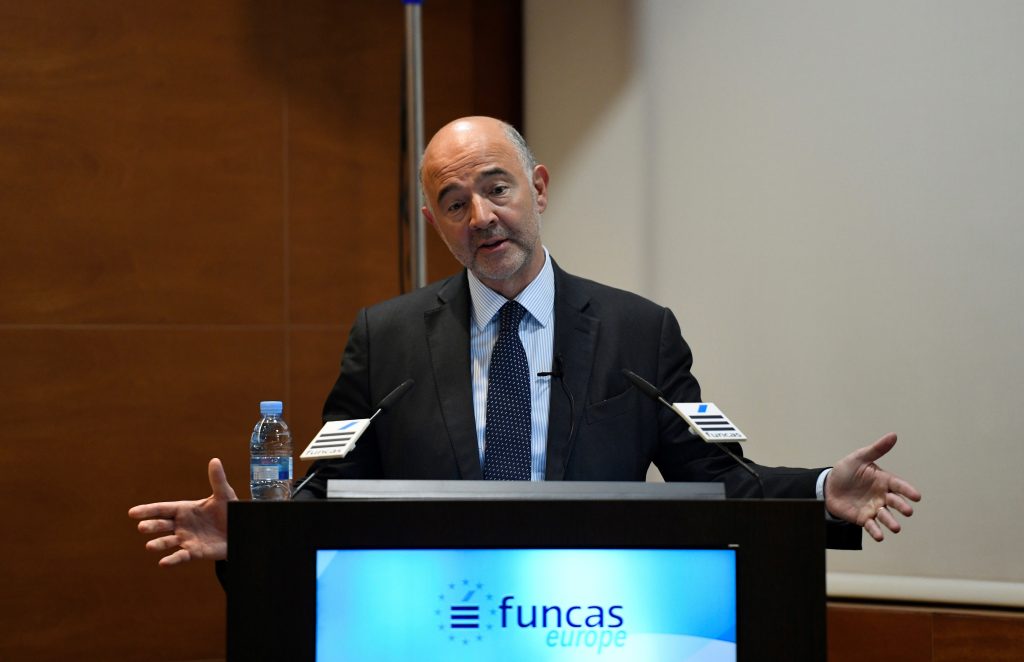 European Commissioner for Economic and Financial Affairs Pierre Moscovici visits Spain