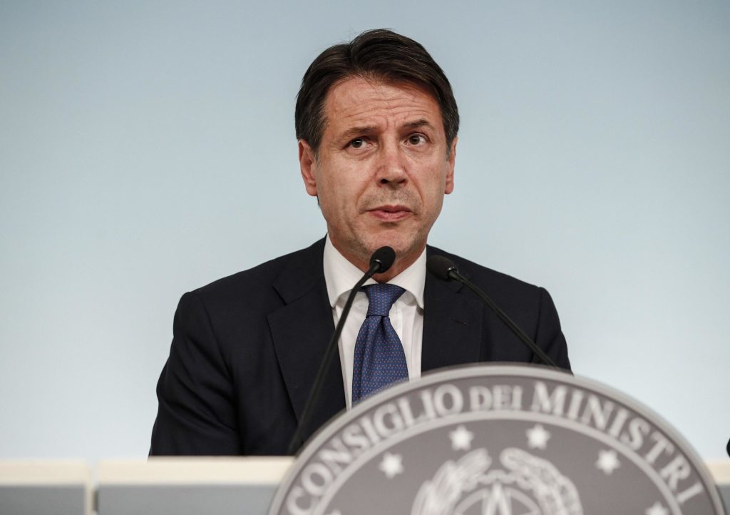 Press conference after a government summit at Chigi Palace
