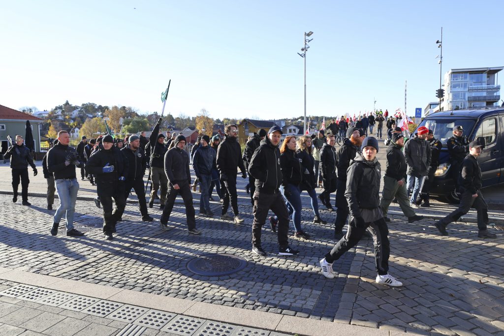 Neo-Nazis protest in Norway