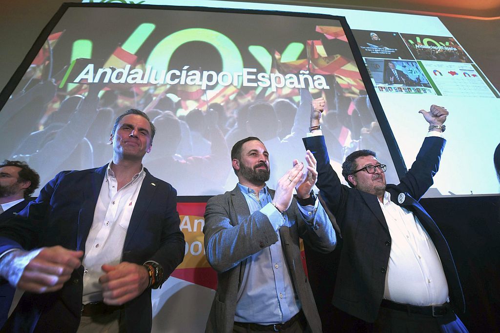 Far right party Vox celebrates the Andalusian regional election’s results
