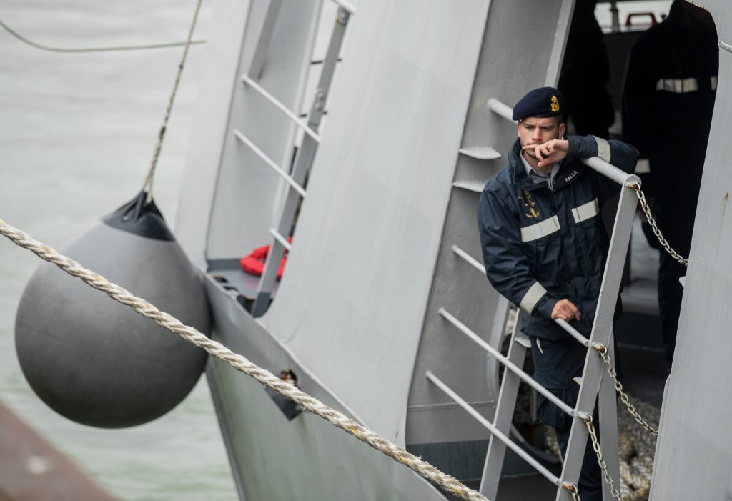 Return of frigate Louise-Marie after the EUNAVFOR MED mission
