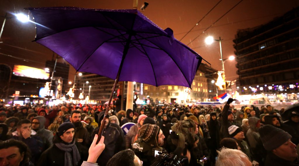 Protest against President Aleksandar Vucic in Belgrade