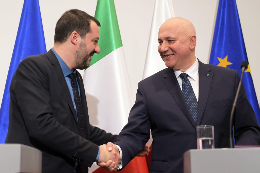 Italian Interior Minister Matteo Salvini in Warsaw