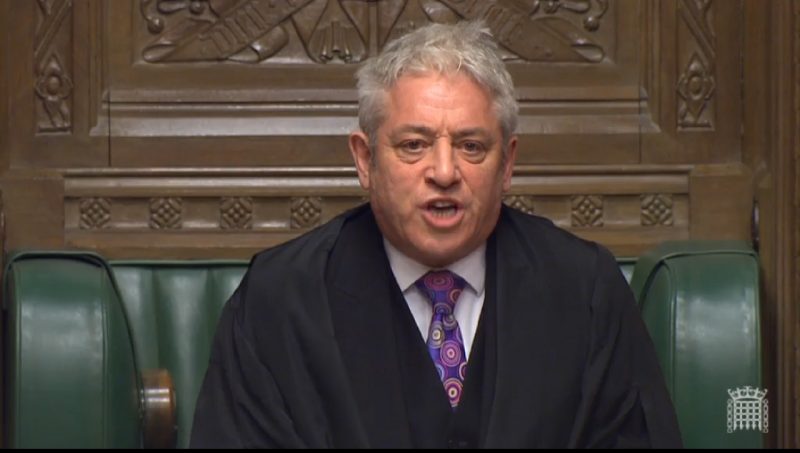 Bercow: Vereinigtes Königreich steht vor einer Herausforderung, nicht vor einer Verfassungskrise