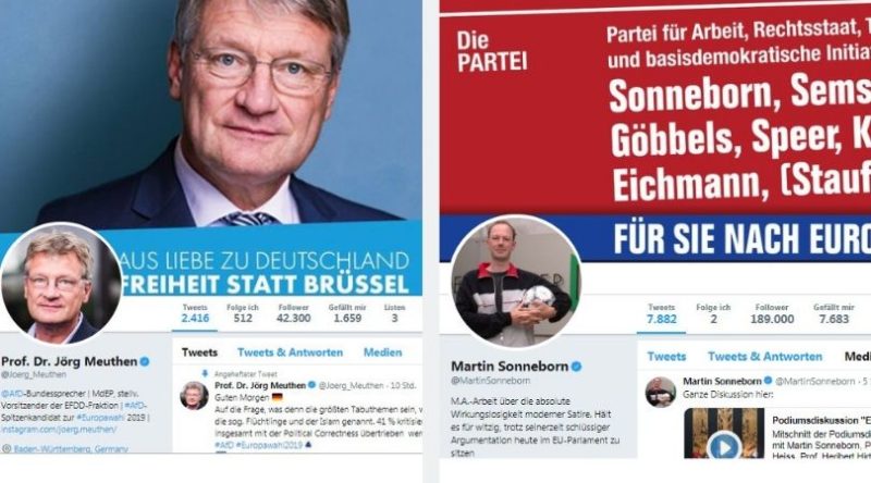 Sonneborn und Meuthen Spitzenreiter in sozialen Medien