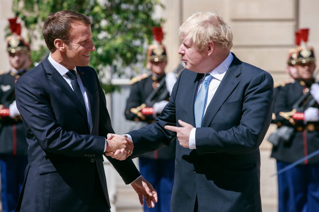 British Prime Minister Boris Johnson  in Paris