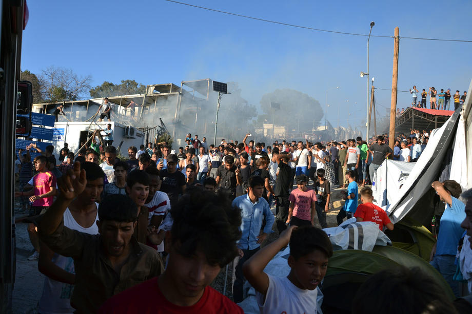 Fire at Moria refugee camp