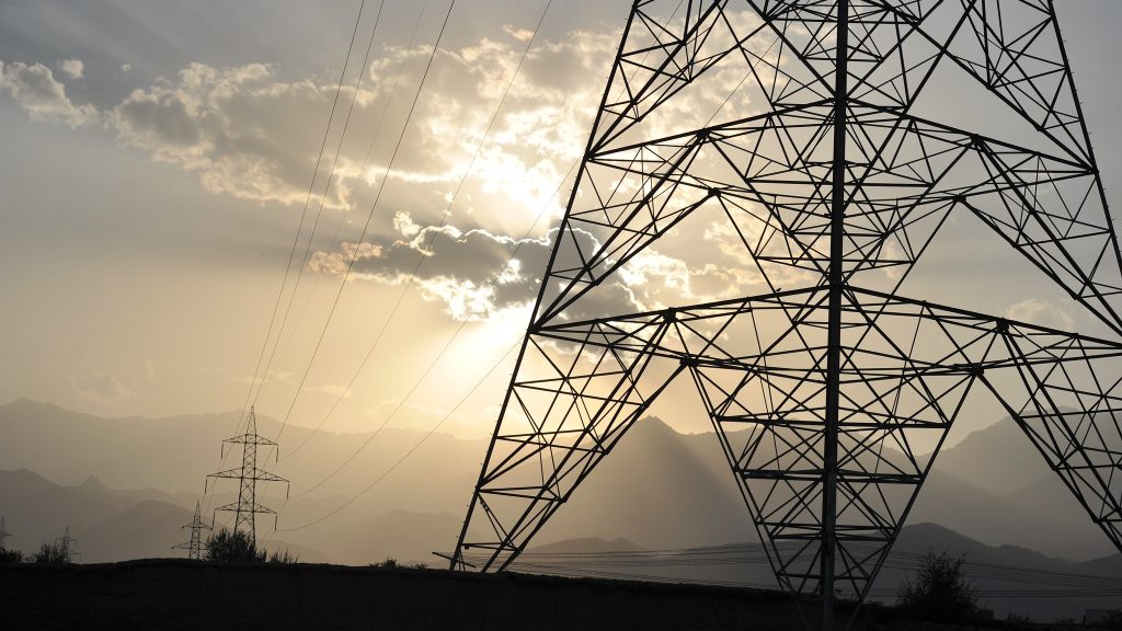 Electric towers seen in the outskirt of Kabul, Afghanistan on Jan 20, 2014.