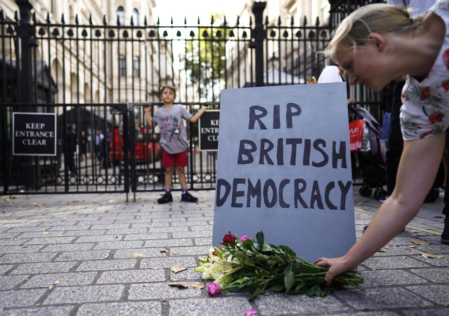 Downing Street Protest after announcement that Parliament will be suspended