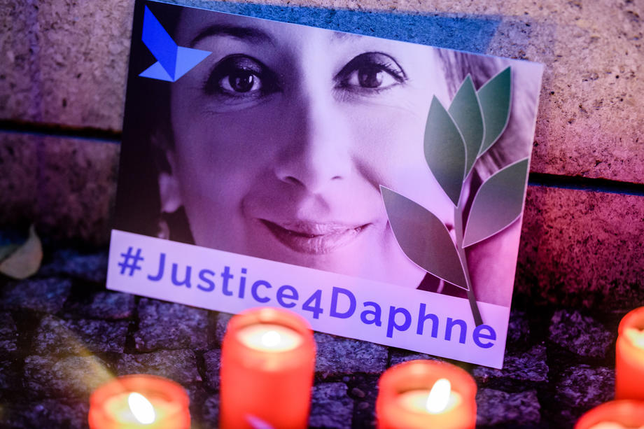 Vigil for murdered Maltese journalist Daphne Caruana Galizia
