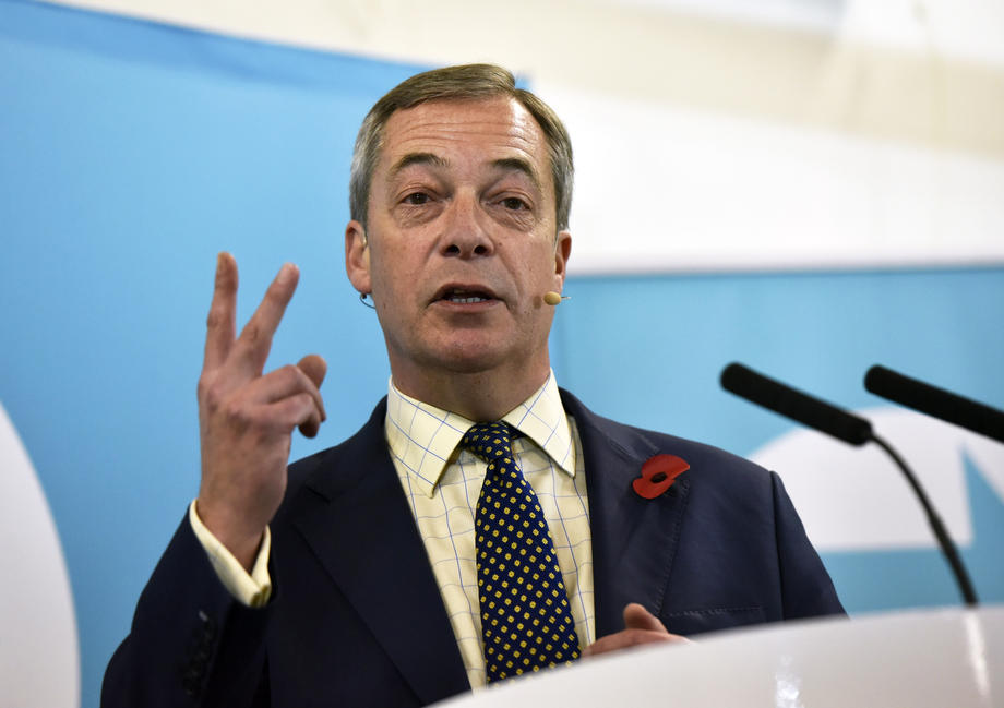 The Brexit Party Leader, Nigel Farage visits Pontypool