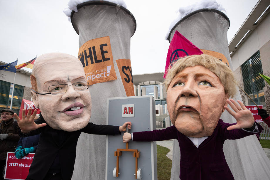 Environmental activists protest against coal phase-out law