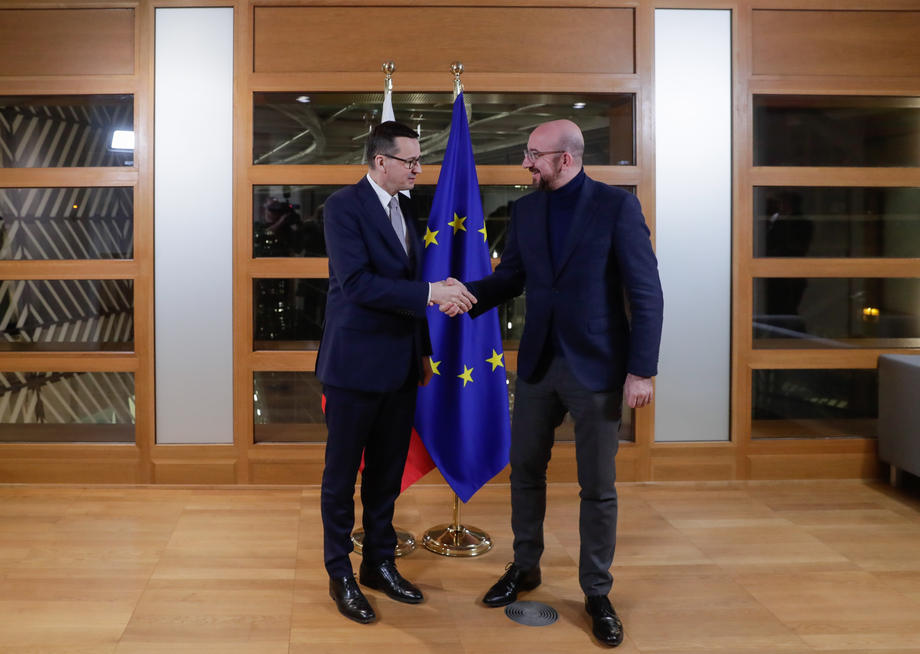 Polish Prime Minister Mateusz Morawiecki at the EU in Brussels