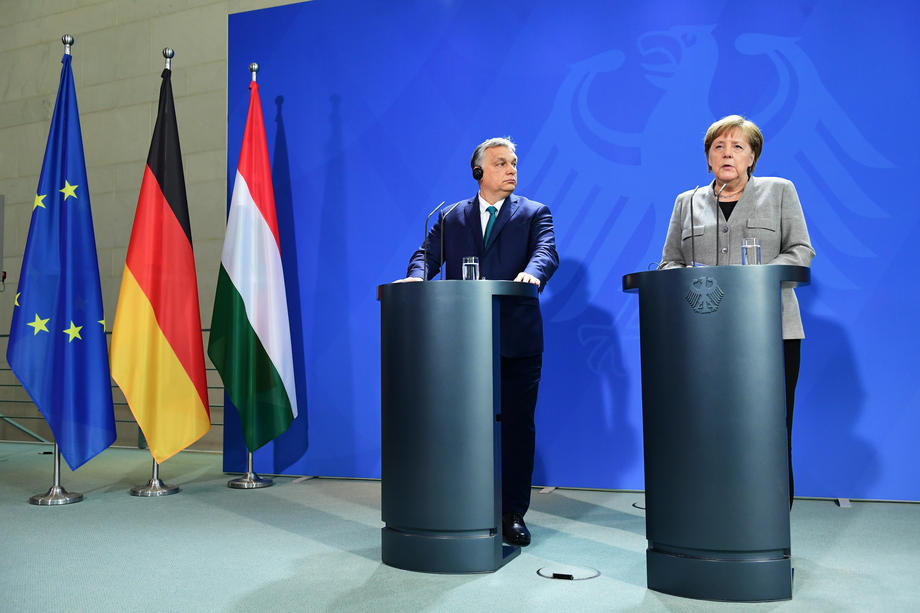 Hungarian Prime Minister Viktor Orban visits German Chancellor Angela Merkel