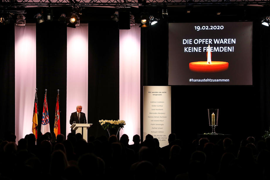 Commemoration ceremony for Hanau terror attack victims