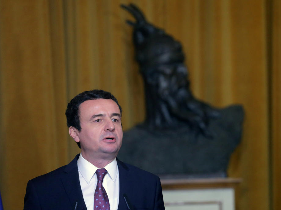 Kosovo’s Prime Minister Albin Kurti in Tirana