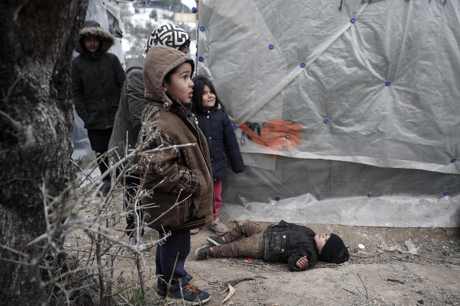 Moria refugee camp on Lesvos island