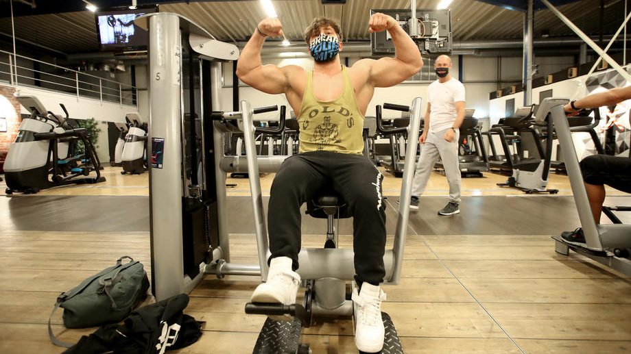 Reopening of McFIT gym in Cologne after easing of coronavirus lockdown