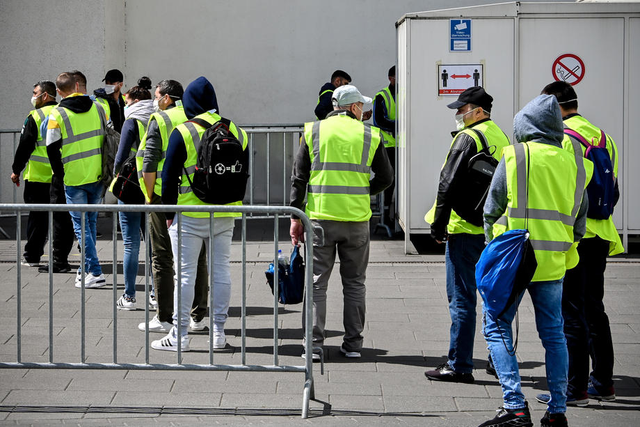 Mass coronavirus tests at Toennies factory in Rheda-Wiedenbrueck