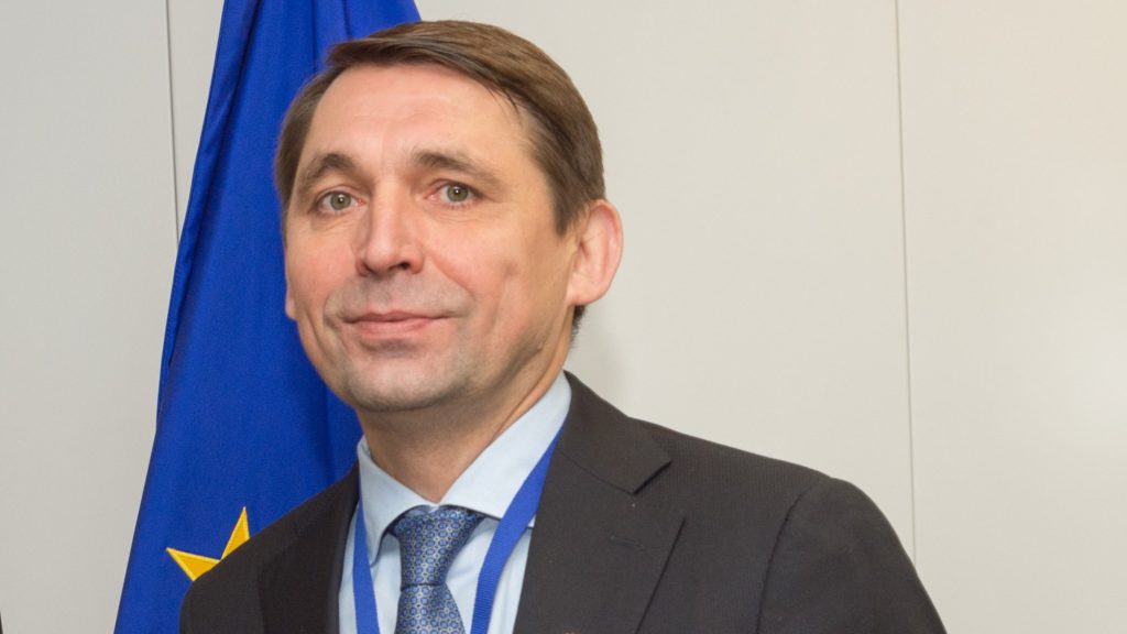 Mykola Tochytskyi, to the right, & Vytenis Andriukaitis, to the left