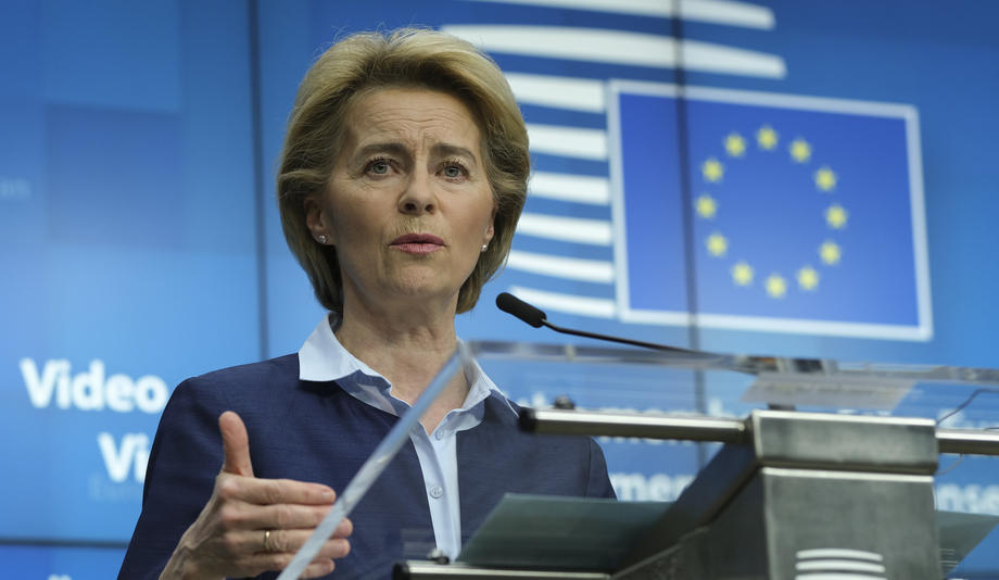 Video conference EU Summit over coronavirus COVID-19 disease measures