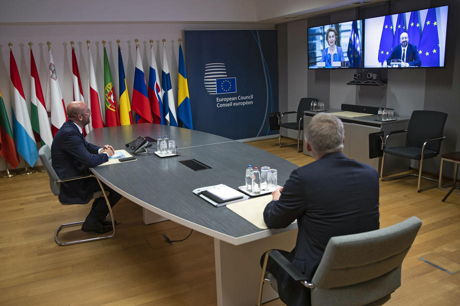 EU-UK video conference at the European Council