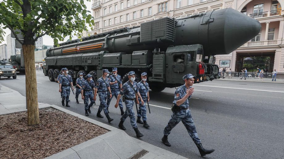 Russian military parade rehearsal in Moscow