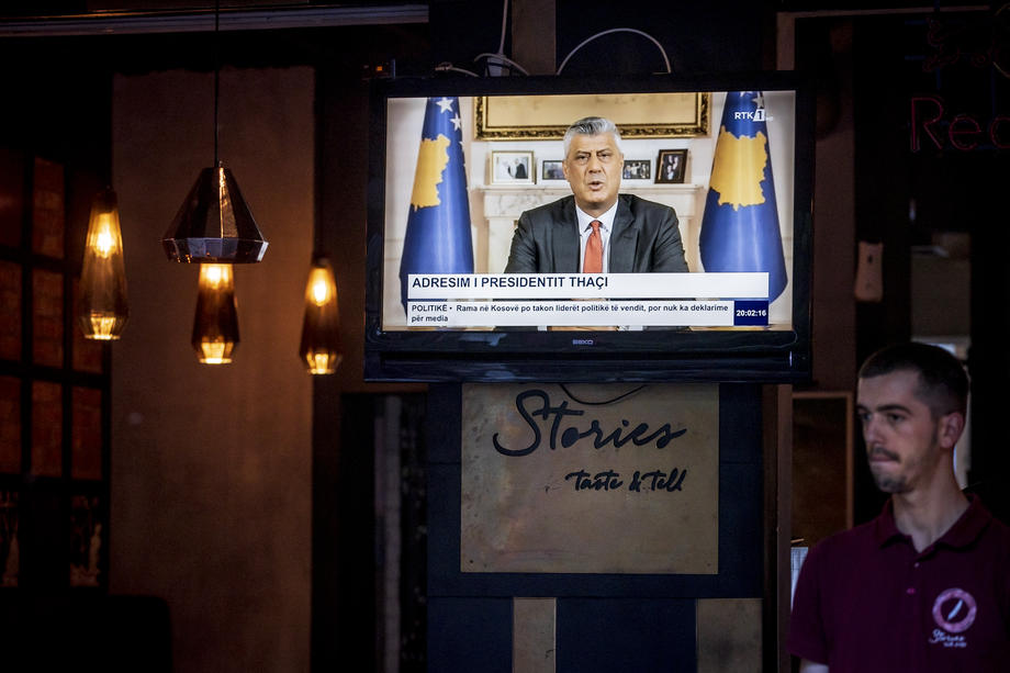 President Thaci makes TV speech after indictment on war crimes charges