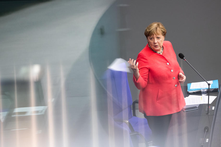 German Bundestag Q&A session with Chancellor Merkel