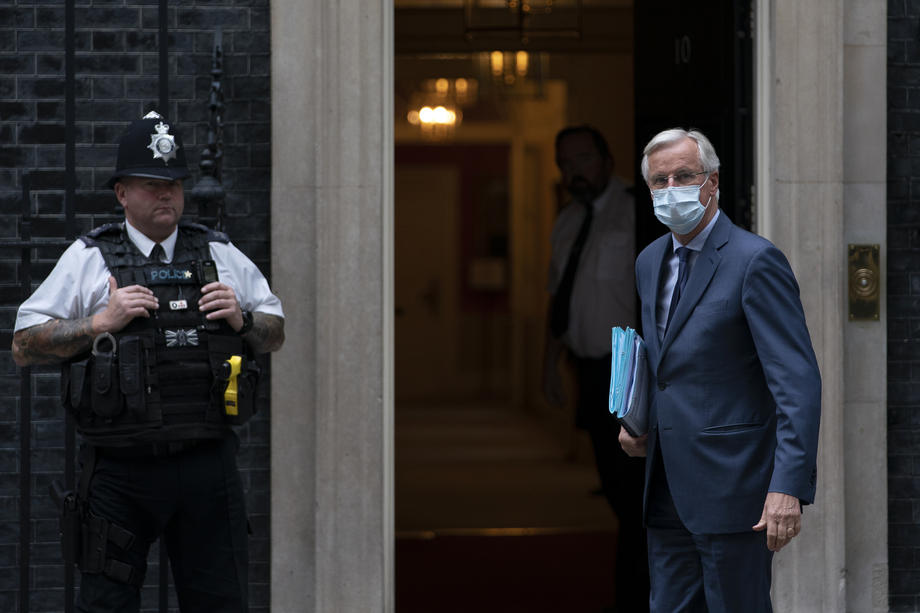 Michel Barnier arrives at 10 Downing Street for informal dinner