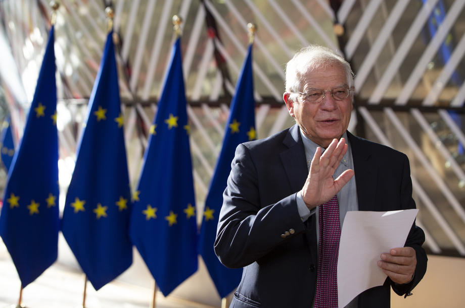 Meeting of EU foreign ministers at the European Council building in Brussels