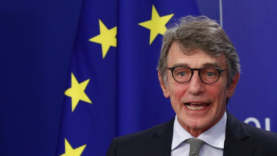 European Parliament President David Sassoli holds news conference after EU leaders summit in Brussels