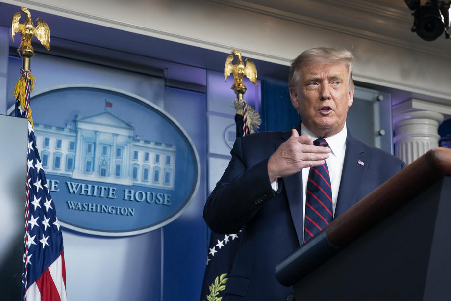 President Trump Holds News Conference In Brady Press Briefing Room