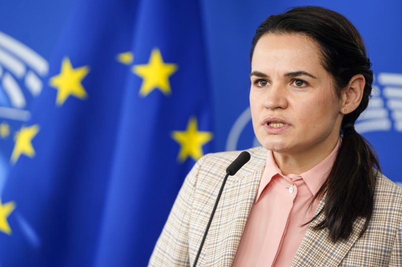 Belarussische Oppositionsführerin Tichanowskaja fordert EU zu mehr Mut auf