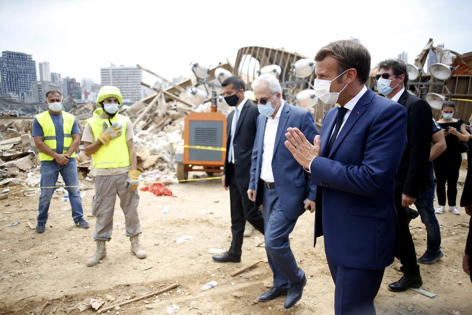 French President Emmanuel Macron arrives in Lebanon after blast
