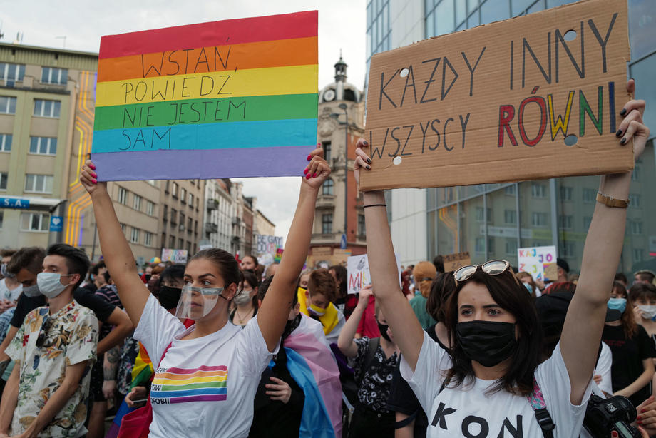 Protest in support of LGBT community in Katowice