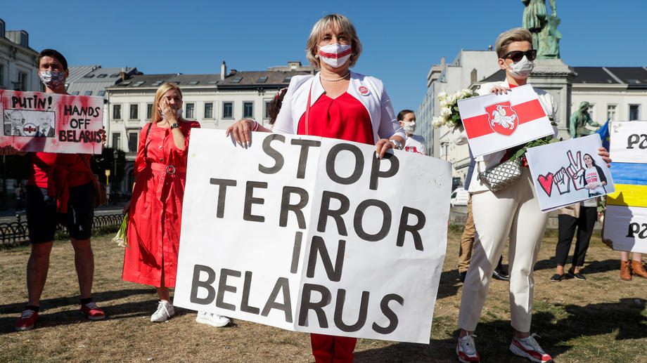 Protest against Belarus Government in Brussels