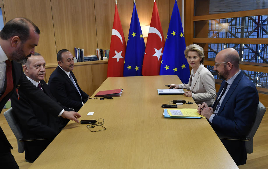 Turkish President Recep Tayyip Erdogan in Brussels
