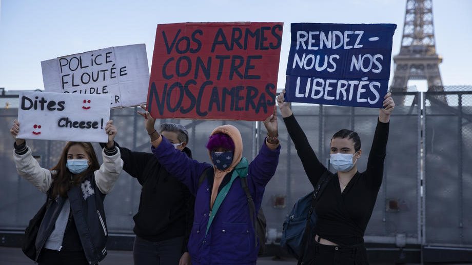 Protest against the newly voted global security law in Paris