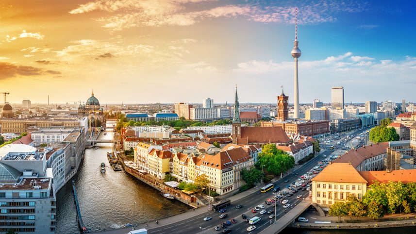 Panoramic,View,At,The,Berlin,City,Center,At,Sunset