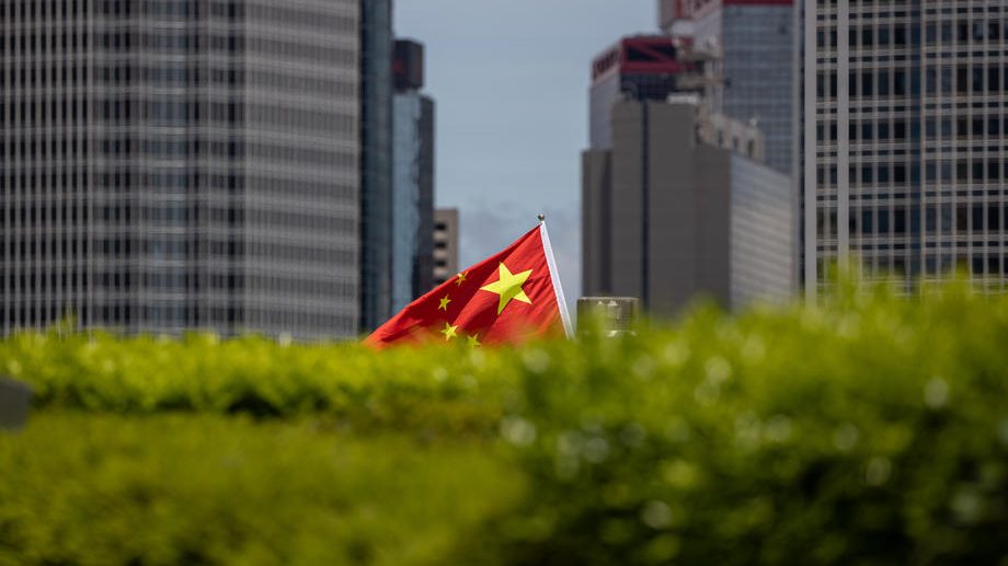 Pro-China rally celebrates the passage of the national security law for Hong Kong.