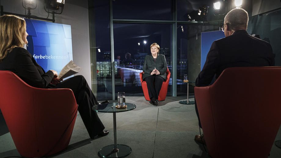 German Chancellor Angel Merkel interview