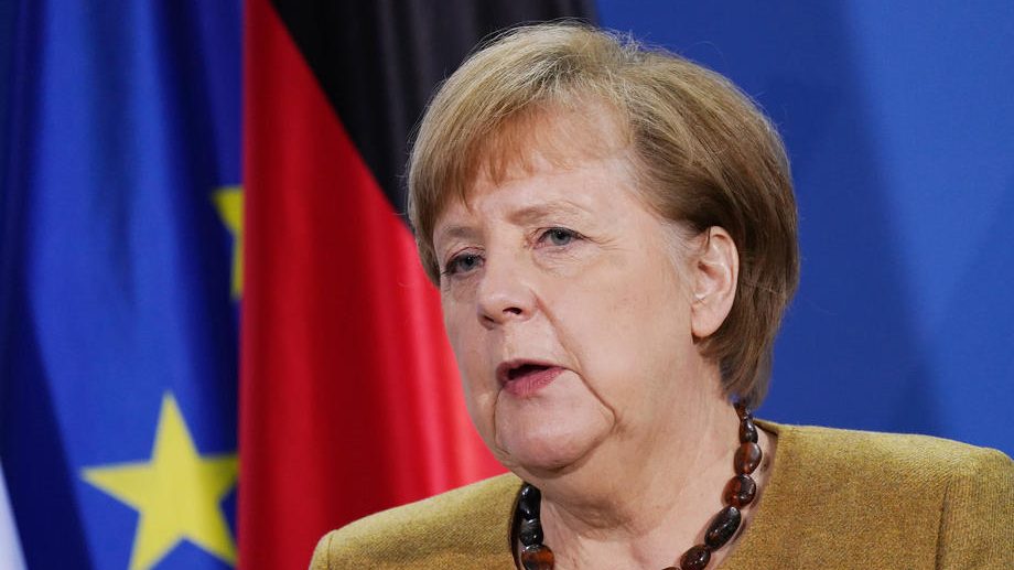 German Chancellor Merkel meets with French President Macron via video