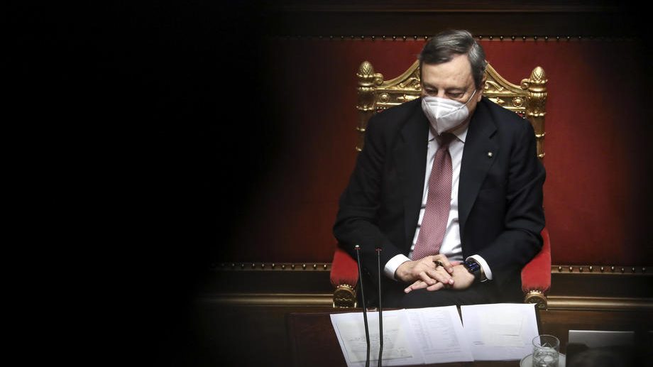 Italian Prime Minister Draghi addresses the Senate