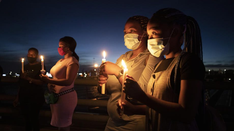 South Africa Covid-19 Coronavirus lockdown New Year candle vigil