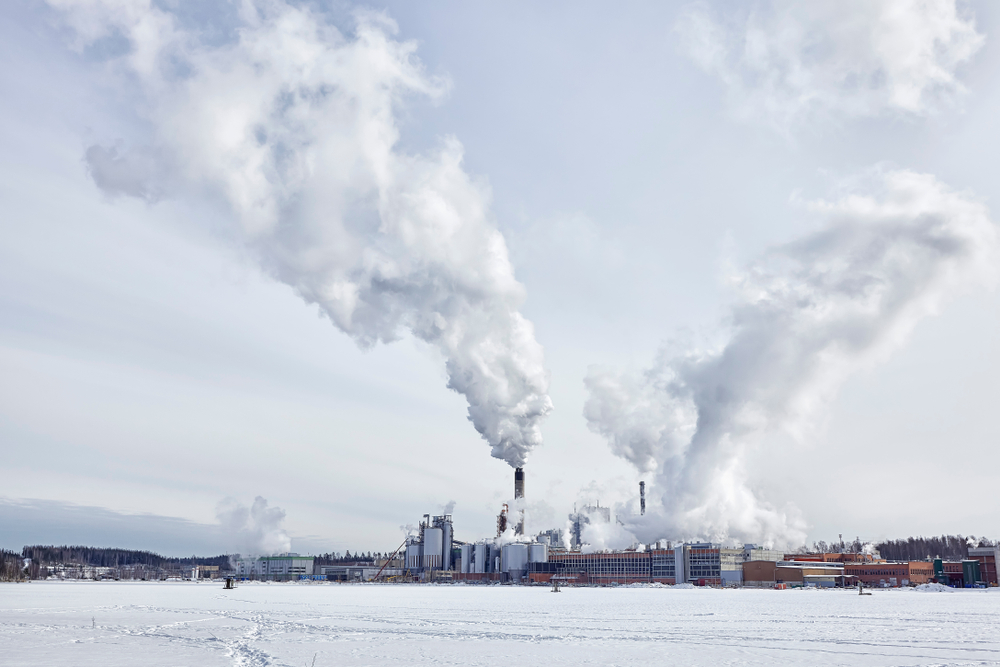 Stora,Enso,Imatran,Paper,Mill,Finland,Saimaa,Lake,Winter